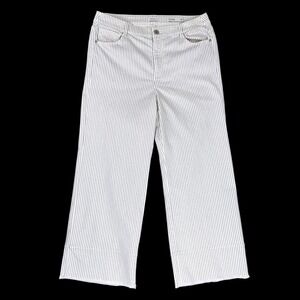 J Jill Jeans Pants Women 12 (32x26)‎ White Stripe High Rise Crop Denim